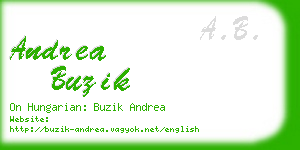 andrea buzik business card